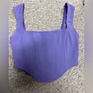 Elegant Lavender Structured Crop Top
